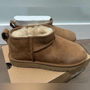 NEW in box Ultra Mini Classic UGG boots.  Chestnut color.